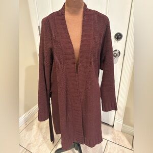 Aerie Maroon Open Front Cardigan